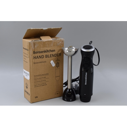 495 - BONSENKITCHEN Hand Blender with Box (Powers On When Tested)