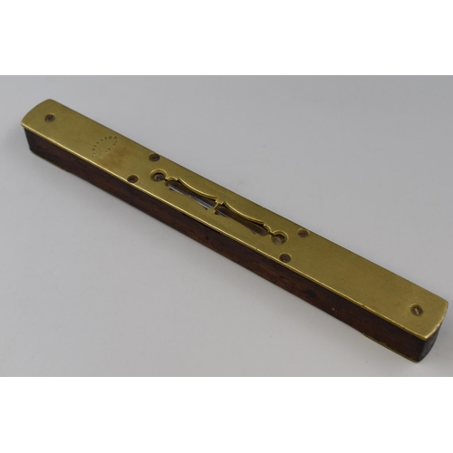 229 - Antique Brass and Wood Spirit Level (10