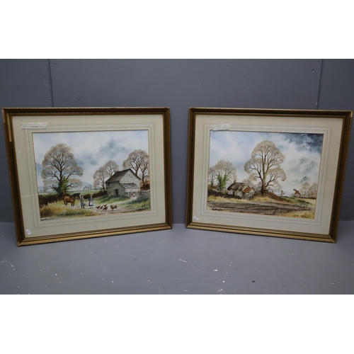 382 - Two framed water coloured painting by Sue Whigham (21 1/2