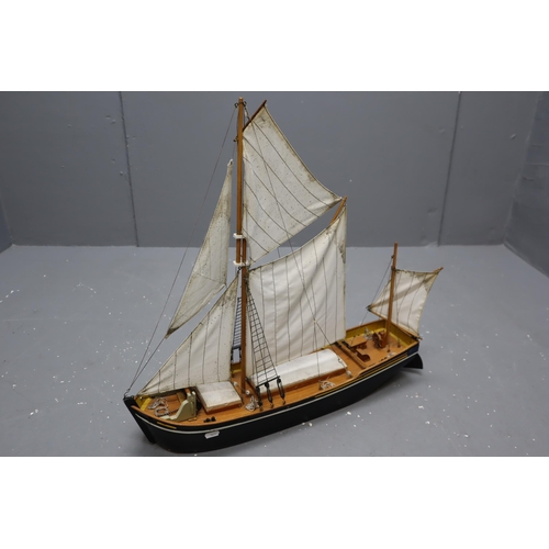 387 - Large wooden vintage ship model (24 1/2