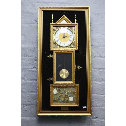 388 - Vintage Hand Made Lintern and Foster Wall Hanging Pendulum Clock with Quartz Movement Ticking Away N... 