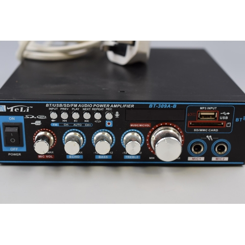 390 - Teli BT/USB/SD/FM Audio Power Amplifier Unit Model Number BT-309A-B powers on when tested complete w... 