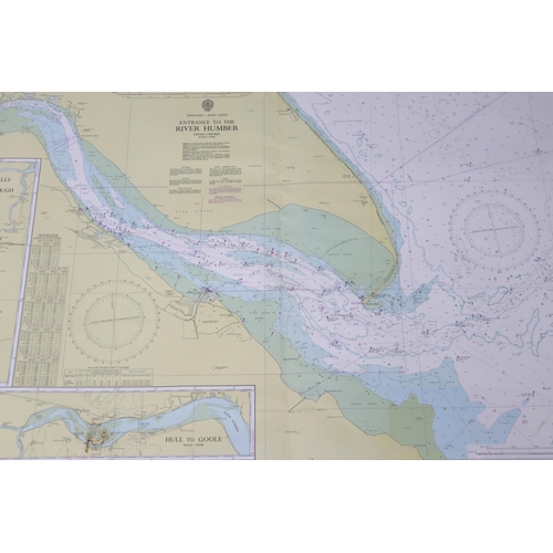 514 - A Selection of Thirteen 1970's Hydrographic Office Admiralty Naval Maps, Depicting The UK Coastline