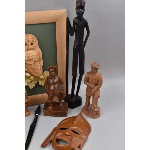 259 - Selection of Wooden Figurines (tallest 13 1/2