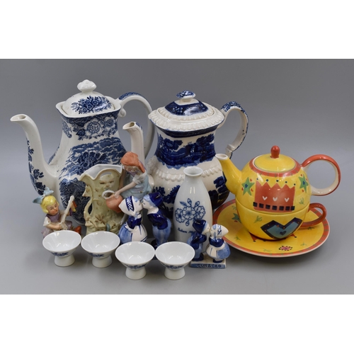 260 - Selection of Blue and White pottery to include Copeland, Delft Ware an Whittard of Chelsea Tea for T... 