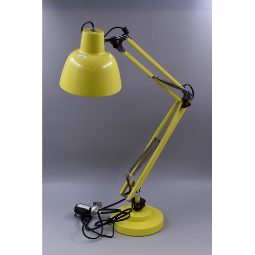 262 - Stylish Anglepoise/ Desk Lamp in Yellow, Powers On When Tested