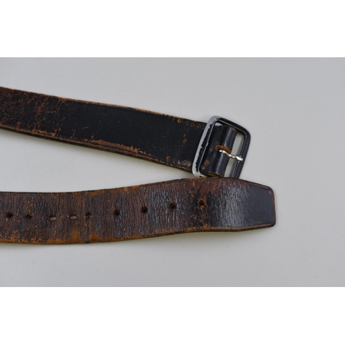 263 - Police Issue Leather Handcuff Holder with Belt and a Pair of Metropolitan Police Epellates