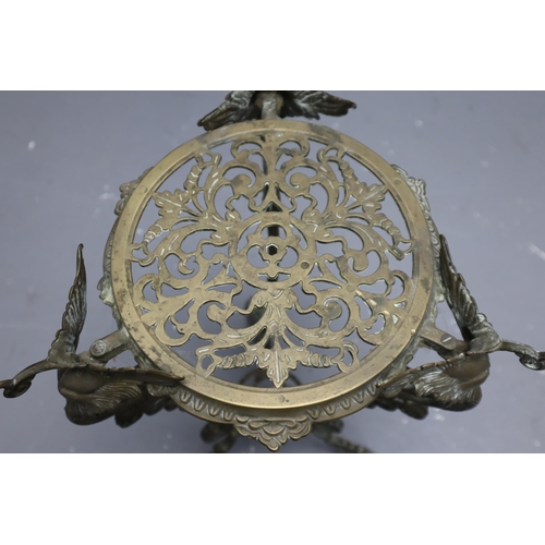 558 - A Brass Art Nouveaux Style Plant Stand, Approx 22.5