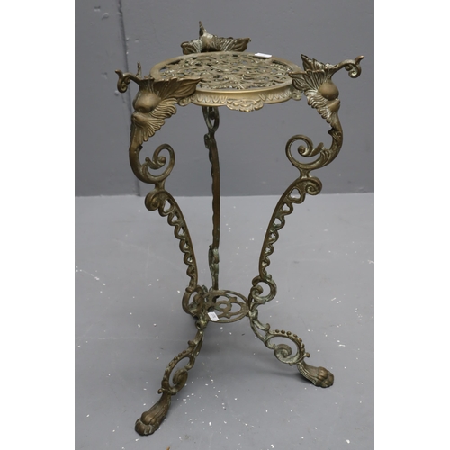 558 - A Brass Art Nouveaux Style Plant Stand, Approx 22.5