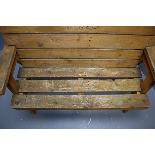 565 - A Handmade Sturdy Rustic Handmande Garden Bench, Approx 36