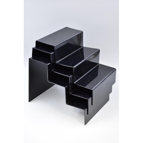 432 - Three black plastic display stands