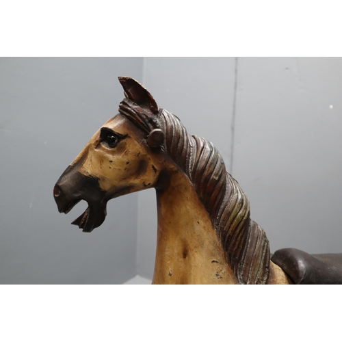 437 - A Vintage Carved Wood Rocking Horse, Approx 32