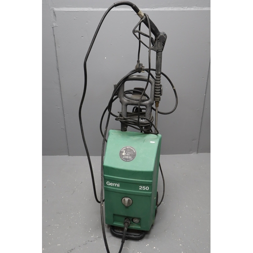 442 - Gerni 250 high pressure washer with hose and pressure gun (poweres on when tested)