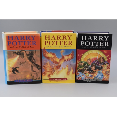 673 - Three First Edition Bloombury First Edition Harry Potter Hardback Books, Includes Order of The Phoen... 