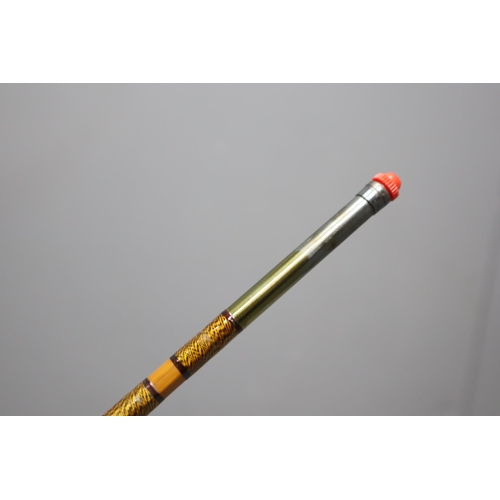 593 - A Poolson Three Piece Split Cane Hexagonal Fly Fishing Rod