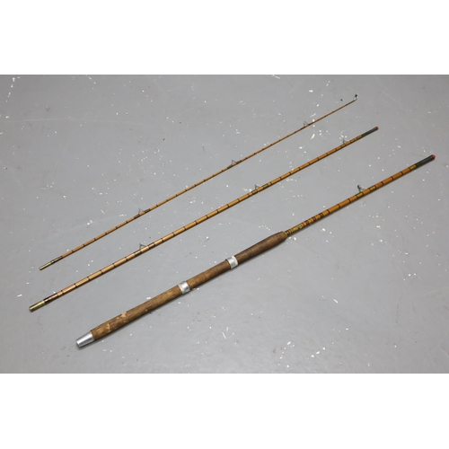 593 - A Poolson Three Piece Split Cane Hexagonal Fly Fishing Rod