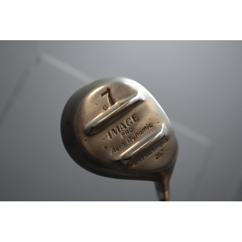 595 - A Selection of Golf Clubs To Include Cobra Aldila HM Tour 50, Progen Full Bore 2.3, Velocitor 100, I... 