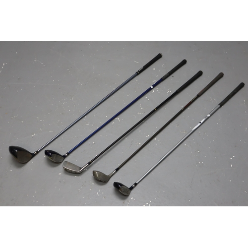 595 - A Selection of Golf Clubs To Include Cobra Aldila HM Tour 50, Progen Full Bore 2.3, Velocitor 100, I... 