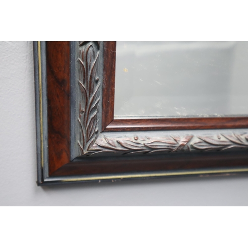 603 - A Wood Framed Bevel Edged Wall Mirror, Approx 27