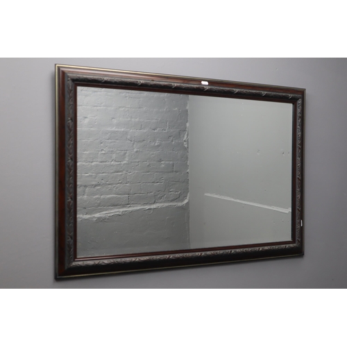 603 - A Wood Framed Bevel Edged Wall Mirror, Approx 27