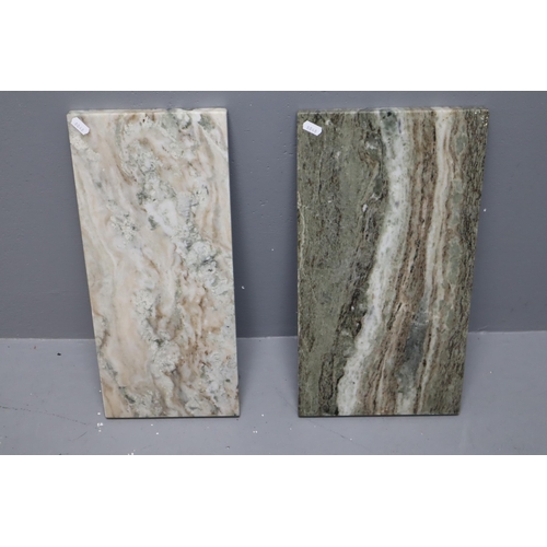 693 - Two Vintage Marble Slabs One Small and One Big (biggest W 9 1/2