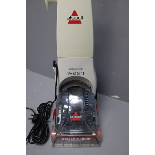 607 - Bissell Wash Carpet Cleaner Cross Action Brush (powers on)