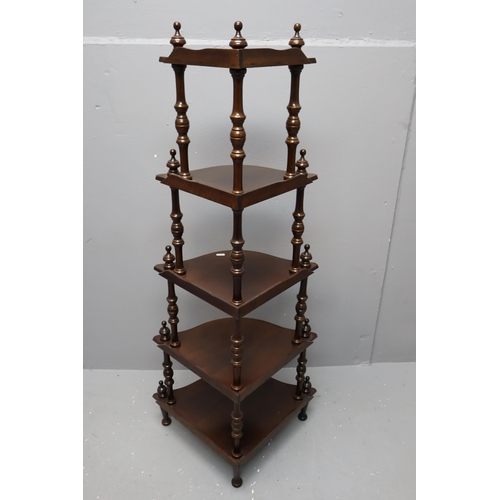 608 - Vintage Tall Wooden Corner Display Stand (3' 7