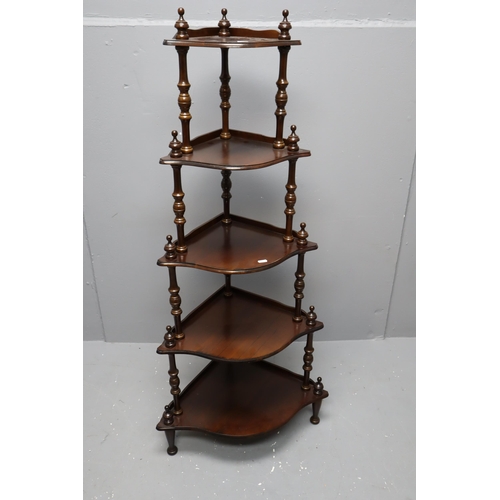 608 - Vintage Tall Wooden Corner Display Stand (3' 7