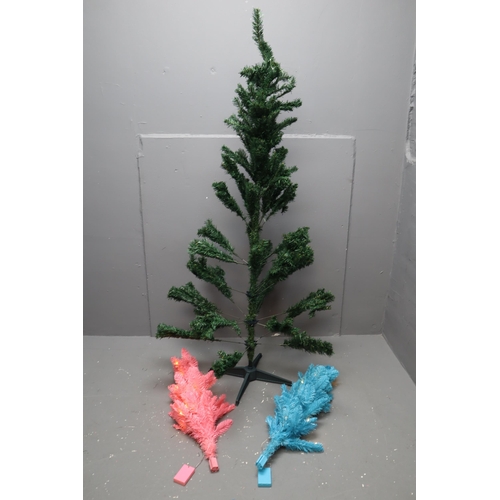 702 - Three Boxed Christmas Trees To Include Two 3ft LED Christmas Trees (In Pink and Blue, Light Up When ... 