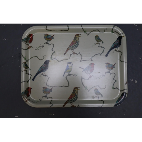 695 - Selection of Six Vintage Lap Food Trays to include Butterfly Patterned, Duck Patterned and more