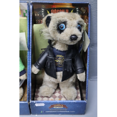 704 - Collection of Four ' Compare The Meercat' Alexander, Vassily, Maiya and Baby Oleg Complete With Adop... 