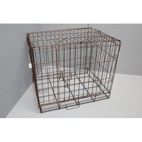 742 - Dog lot to include small dog cage, two dog bowls, puppy pads and more