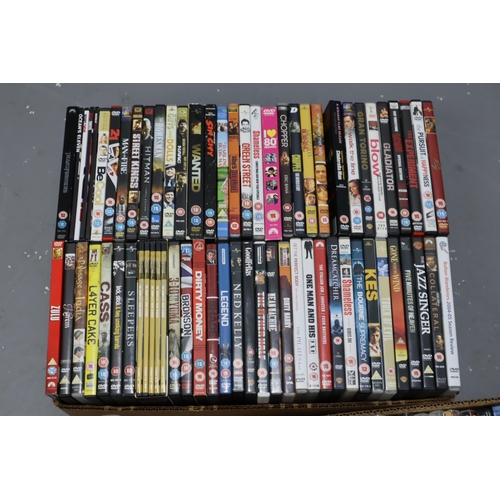 706 - Two Box Lots of DVDs Including This is England, Goodfellas, Trainspotting and More