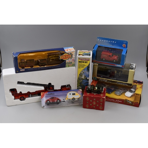 713 - Selection of diecast to include Corgi Morris 1000 Van Co-operative Radio and Television, Atlas Willy... 