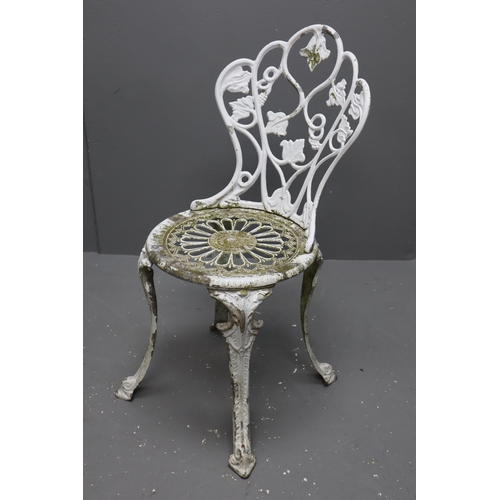 539 - A Pair of Cast Metal Garden Chairs, Depicting Grape Vines. Approx 34.5