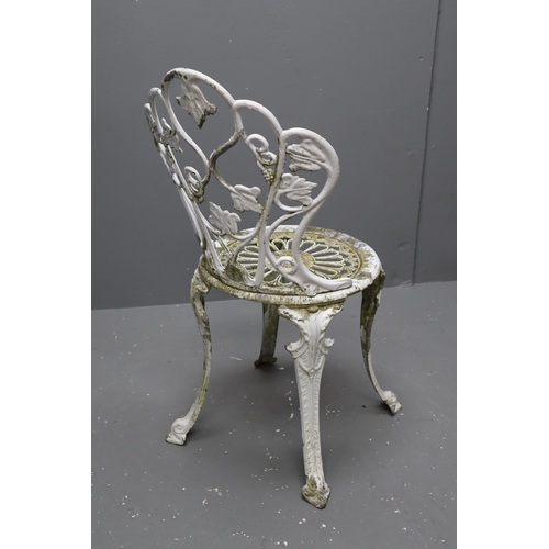 539 - A Pair of Cast Metal Garden Chairs, Depicting Grape Vines. Approx 34.5