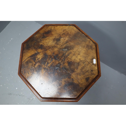 542 - Three Legged Mahogany Octagonal Sewing Table (16