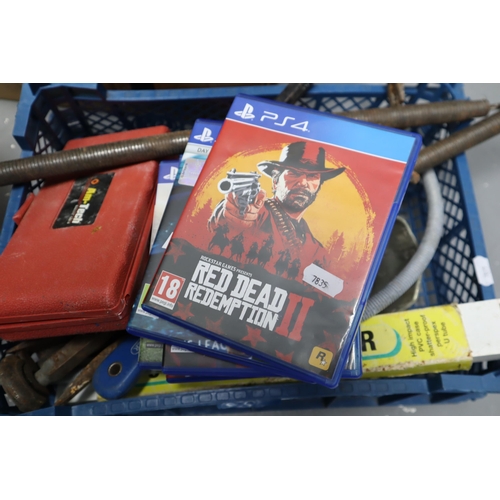 734 - Mixed lot to include Five Sony PlayStation PS 4 Games, Selection of Plumbing Materials including Toi... 