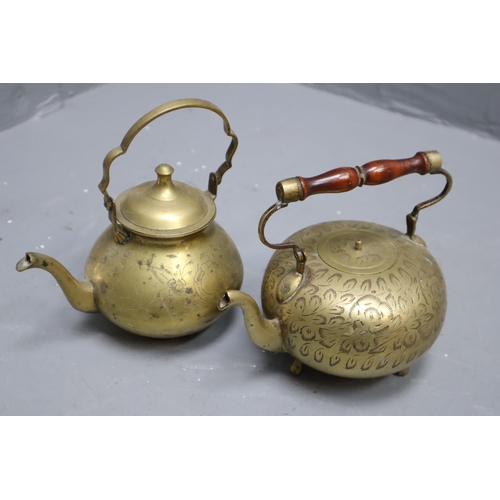 736 - A Selection of Brassware To Include Fire Guard, Fire Surround, Two Teapots, Pestle and Mortar, Hangi... 