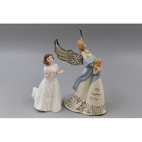 287 - Two figurines to include a Royal Doulton Welcome HN 3764 figurine and Heirloom porcelain musical fig... 