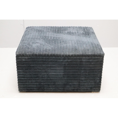 567 - A Contemporary Black Velour Covered Footstool With Storage. Approx 25.5