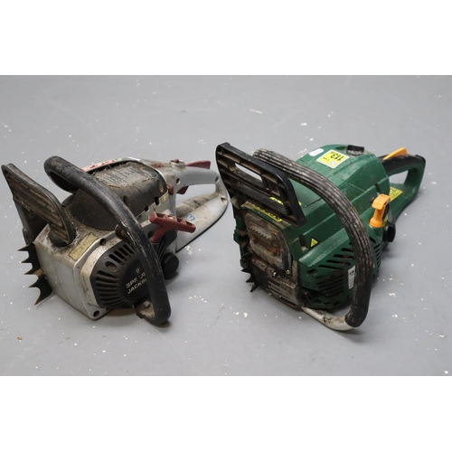 628 - Two Chainsaw Petrol Motors, Includes Spear & Jackson, And Other. Both Have Good Compression, But... 