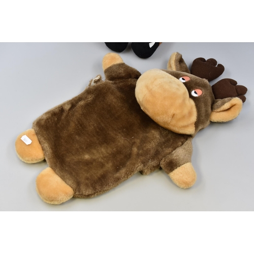 682 - Two teddies and a reindeer hot water bottle cover