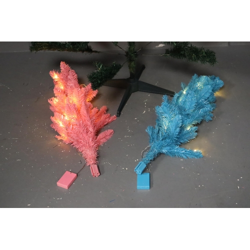 702 - Three Boxed Christmas Trees To Include Two 3ft LED Christmas Trees (In Pink and Blue, Light Up When ... 