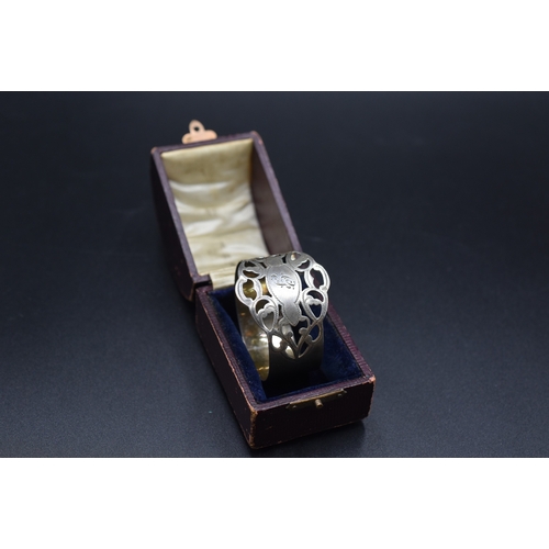 12 - Four Pieces of Hallmarked Silver To Include Two Napkin Rings (One In Presentation Case, William Deve... 