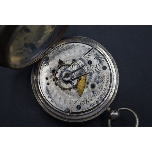 4 - A Hallmarked Waltham Watch Co Birmingham Silver Pocket Watch, Circa 1894. In Working Order