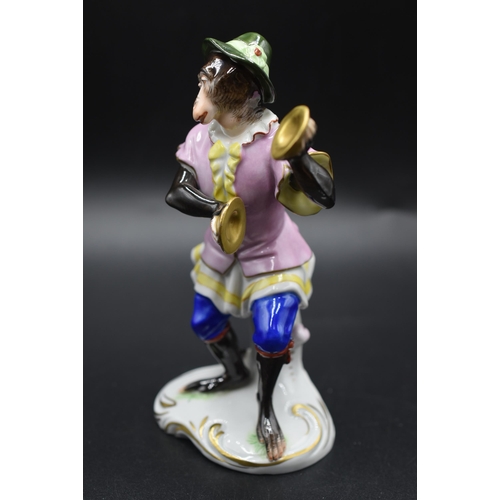 15 - Seven Volkstedt 1762 Porcelain Monkey Band Figures (5 are in perfect condition with 2 a/f) Tallest 6... 