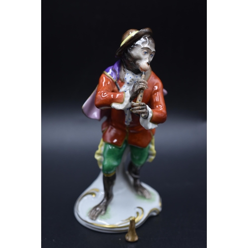 15 - Seven Volkstedt 1762 Porcelain Monkey Band Figures (5 are in perfect condition with 2 a/f) Tallest 6... 