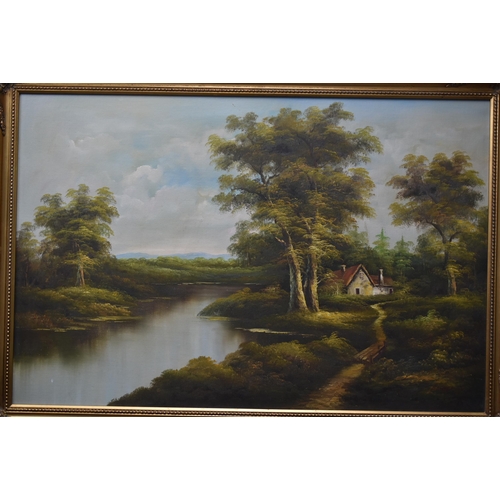 19 - Samuel George Enderby (1860 to 1921) Original Oil on Board of Country Scene in Gilt Framed Mount (40... 