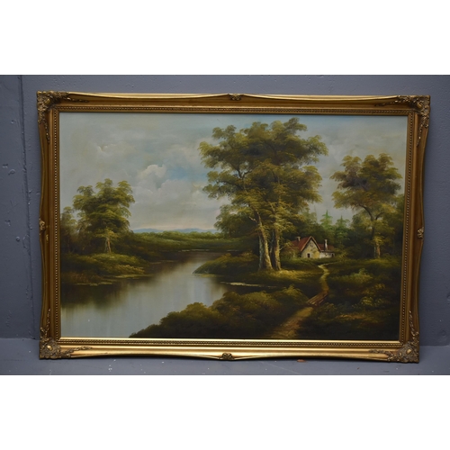 19 - Samuel George Enderby (1860 to 1921) Original Oil on Board of Country Scene in Gilt Framed Mount (40... 